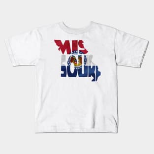 Missouri Typo Map Kids T-Shirt